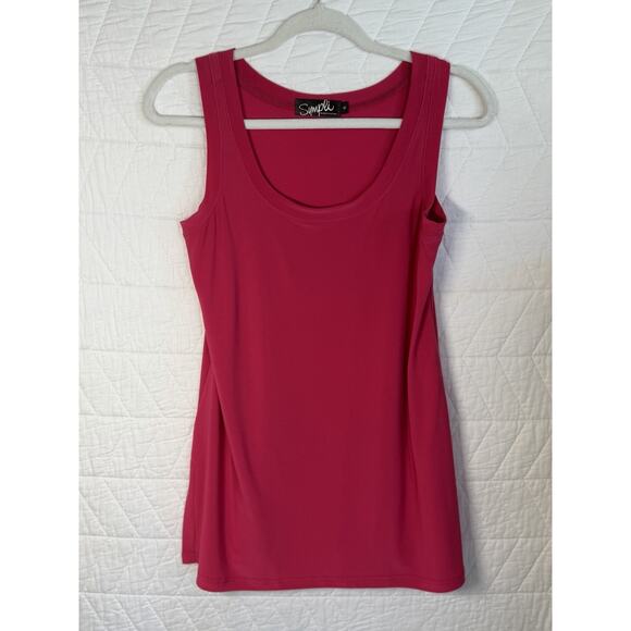 Sympli Tops - Sympli Tank Top Size 6 Pink Stretchy Minimalist Capsule Lagenlook Quiet Luxury